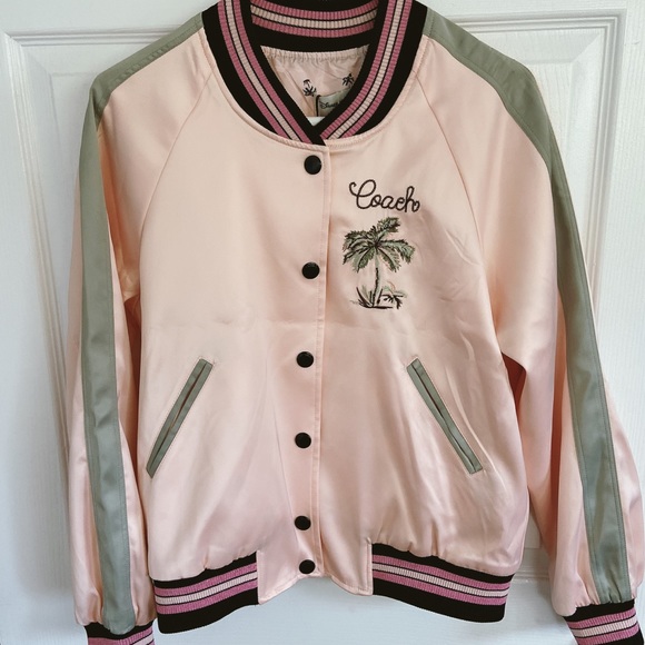 coach pink bomber jacket